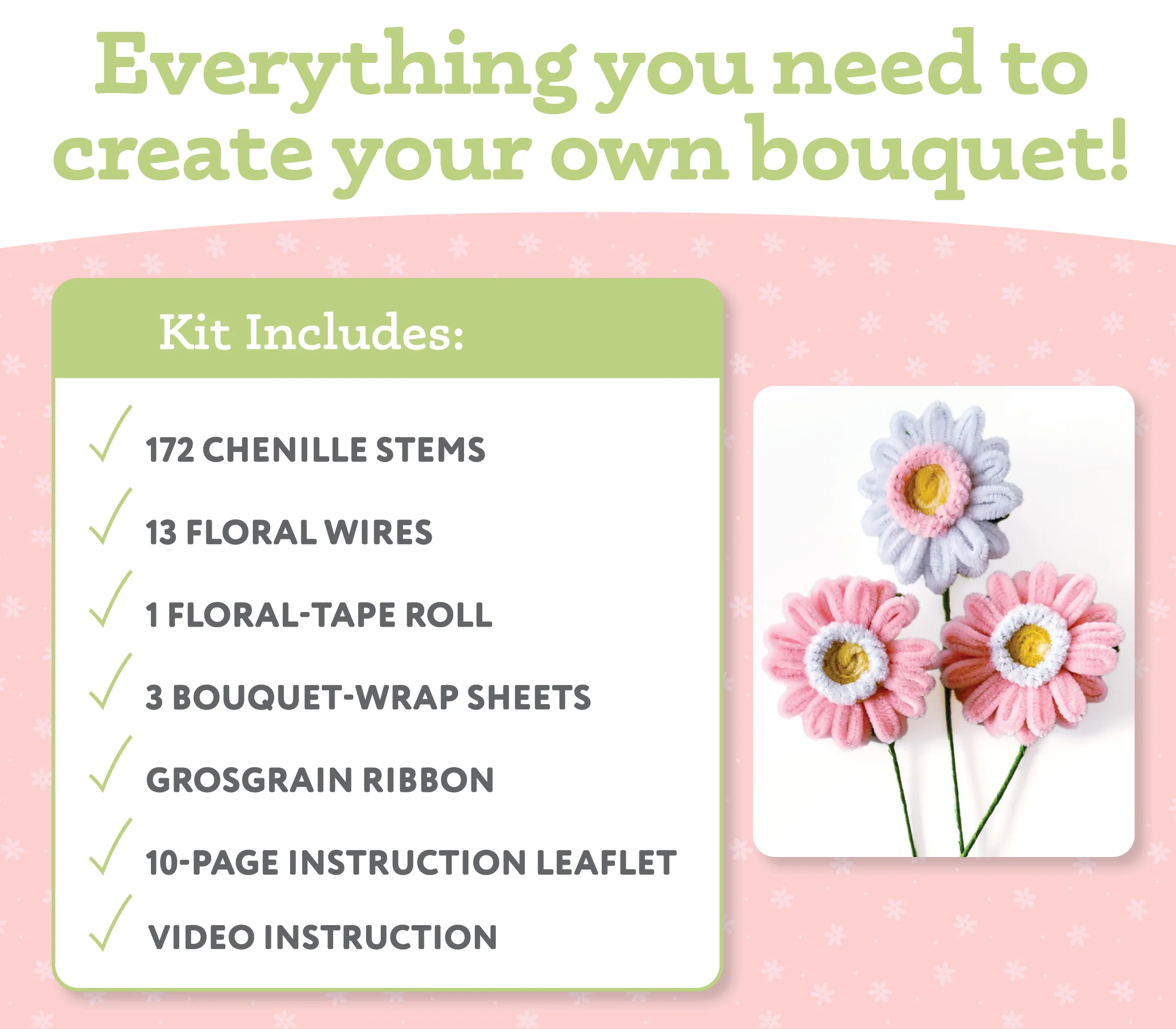 Bendable Blooms Chenille Stem Flower-Making Kit Cottage Garden - Image 3