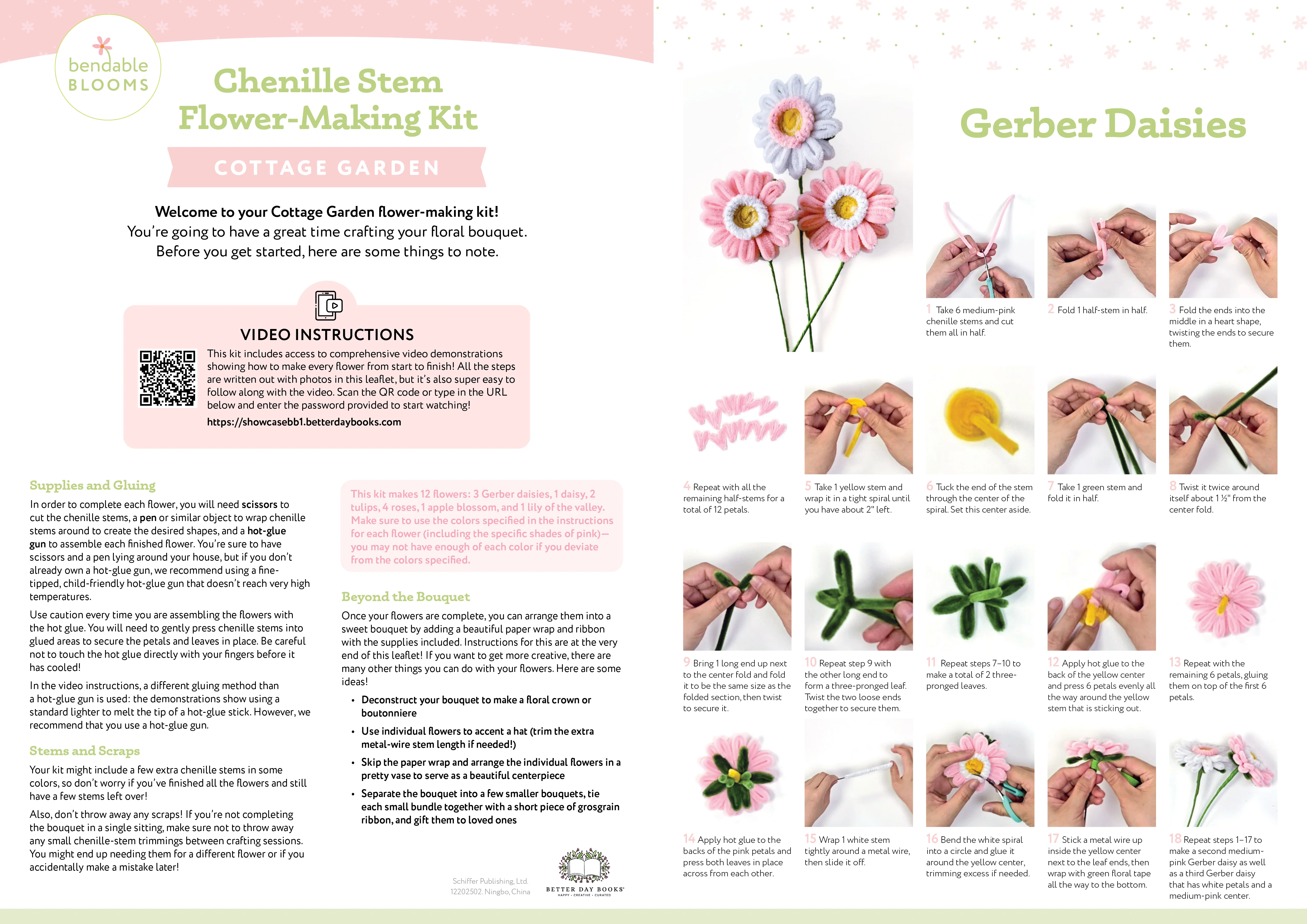 Bendable Blooms Chenille Stem Flower-Making Kit Cottage Garden - Image 4