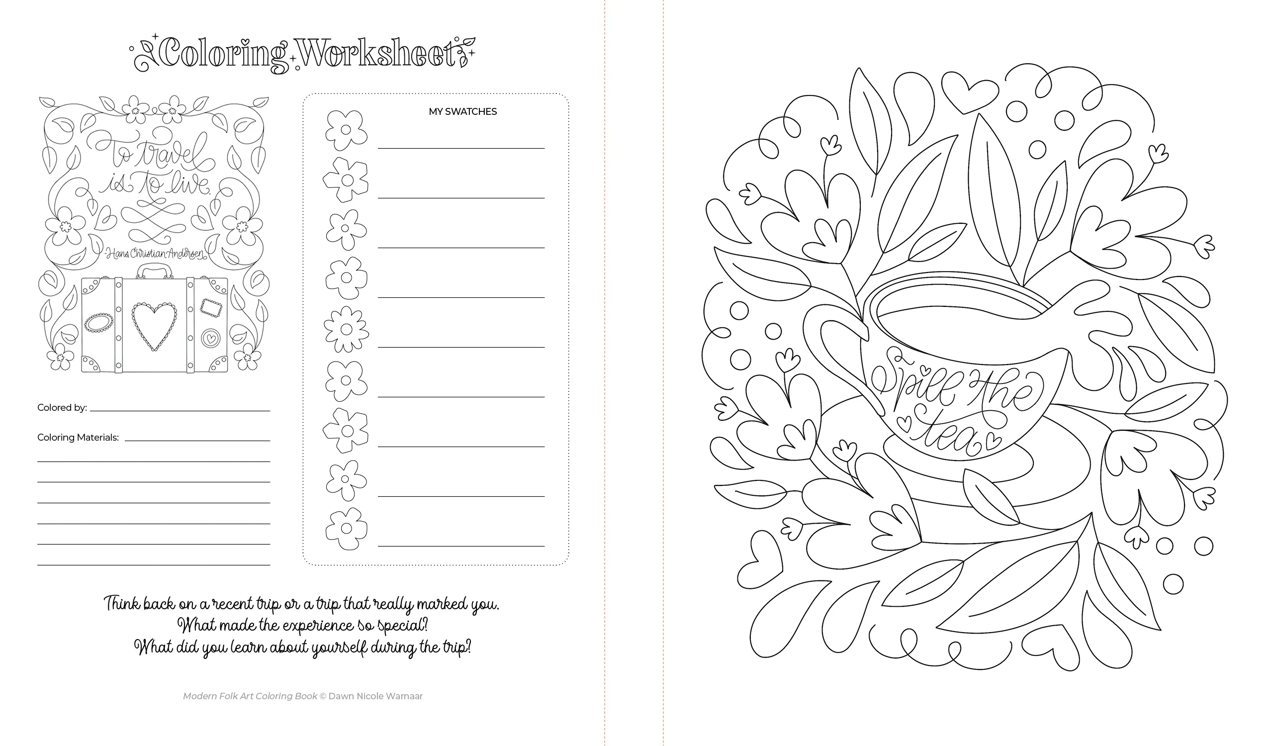 Modern Folk Art Coloring Book - Image 9
