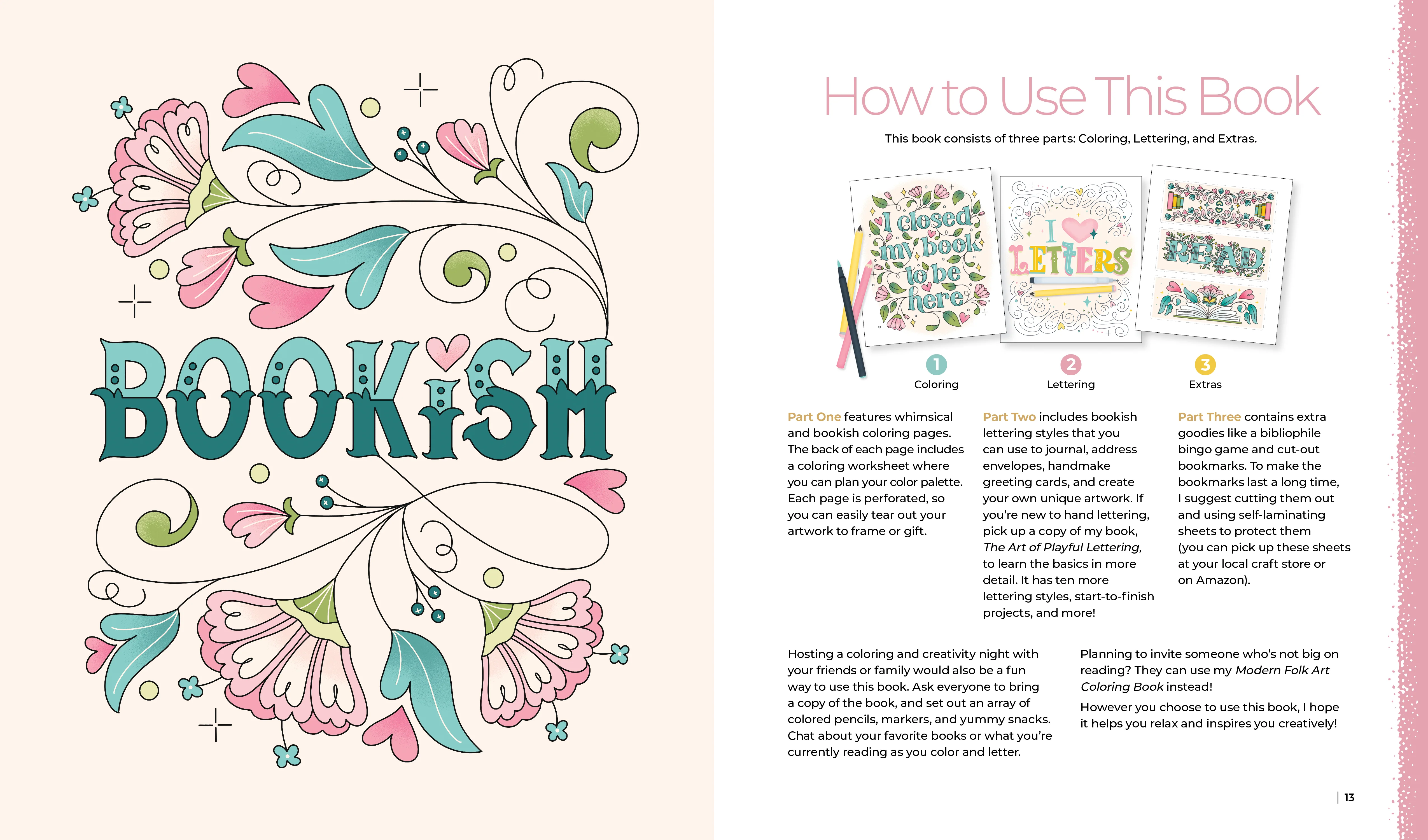 The Bibliophile's Coloring and Lettering Book - Image 4