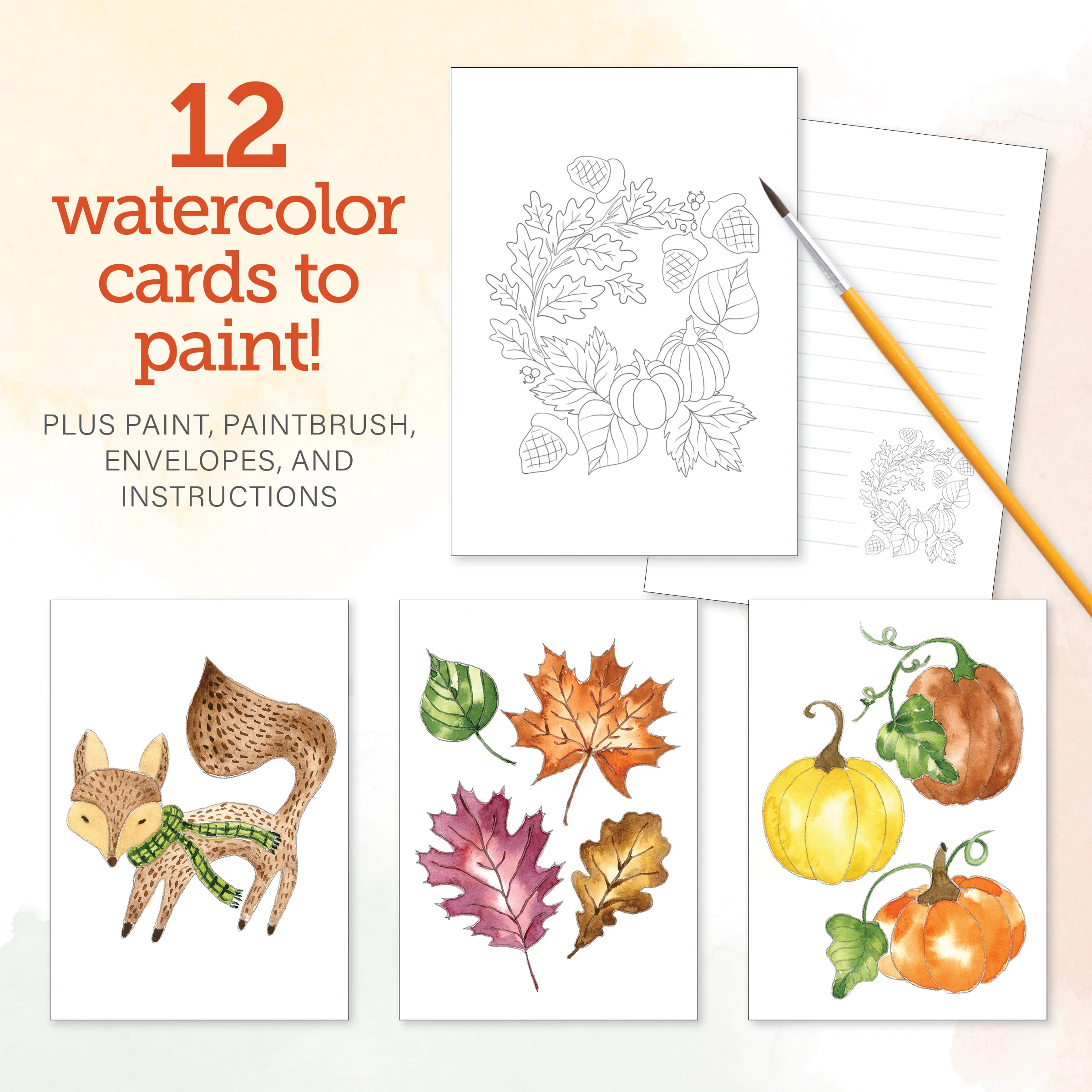 Watercolor the Easy Way Paint-Your-Own Watercolor Cards Autumn - Image 3